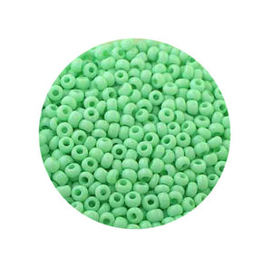 Rocailles opak soft mintgrün  2,6mm, 17g/Dose Glasperlen Indianerperlen