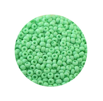 Rocailles opak soft mintgrün  2,6mm, 17g/Dose Glasperlen Indianerperlen
