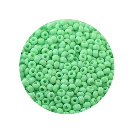 Rocailles opak soft mintgrün  2,6mm, 17g/Dose Glasperlen Indianerperlen