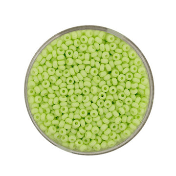 Rocailles opak soft lindgrün 2,6mm, 17g/Dose Glasperlen Indianerperlen