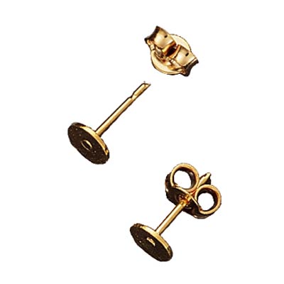 Ohrstecker mit Platine gold Edelstahl 5mm 4 Paar