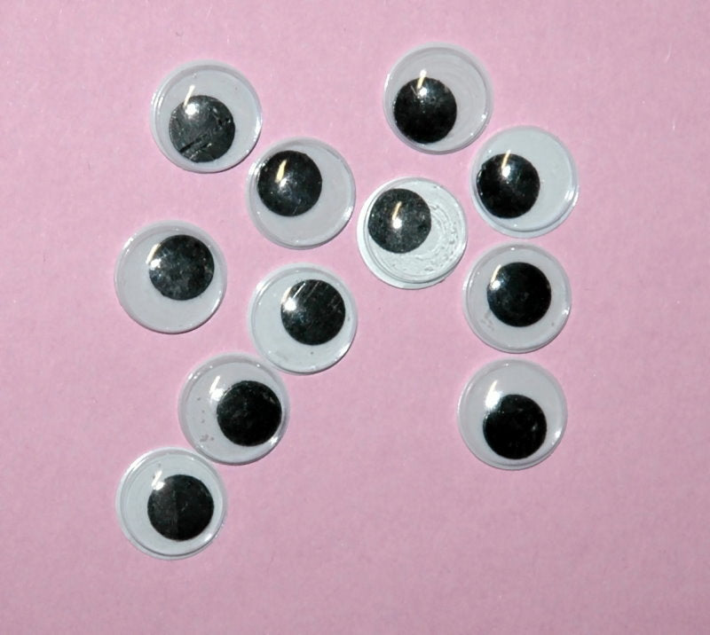 Wackelaugen aus Kunststoff rund 14 mm 50 Stück