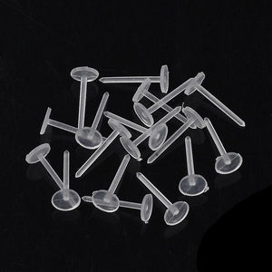 Ohrstecker Acryl Kunststoff mit Verschluss transparent 10 Sets