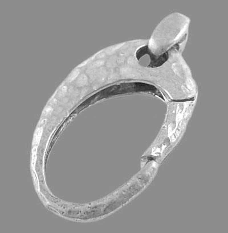 Karabiner nickelfrei gehämmert platinfärbig 32 x 17 mm