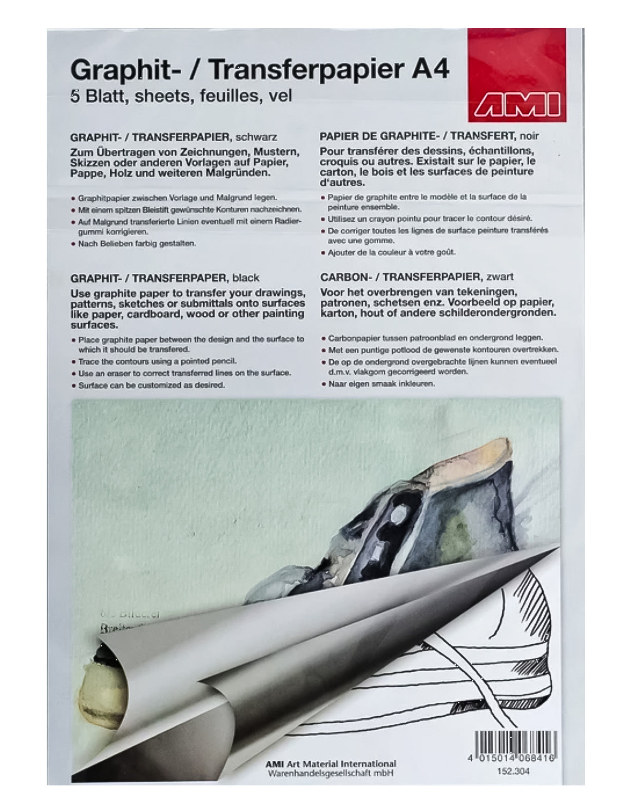 AMI Graphit- Transferpapier schwarz DIN A4 5 Blatt