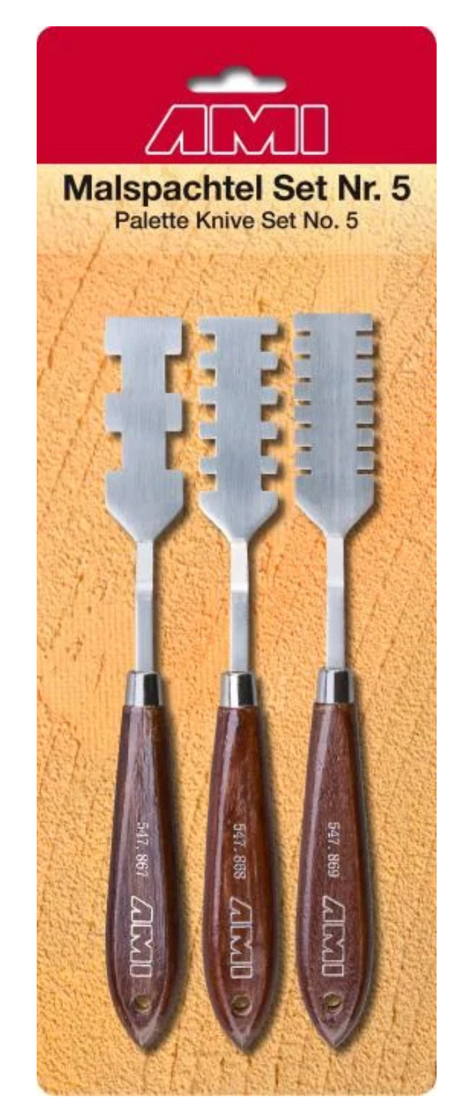 AMI Malspachtel Set Nr.5 Textur 21x2,5cm 3 Stück