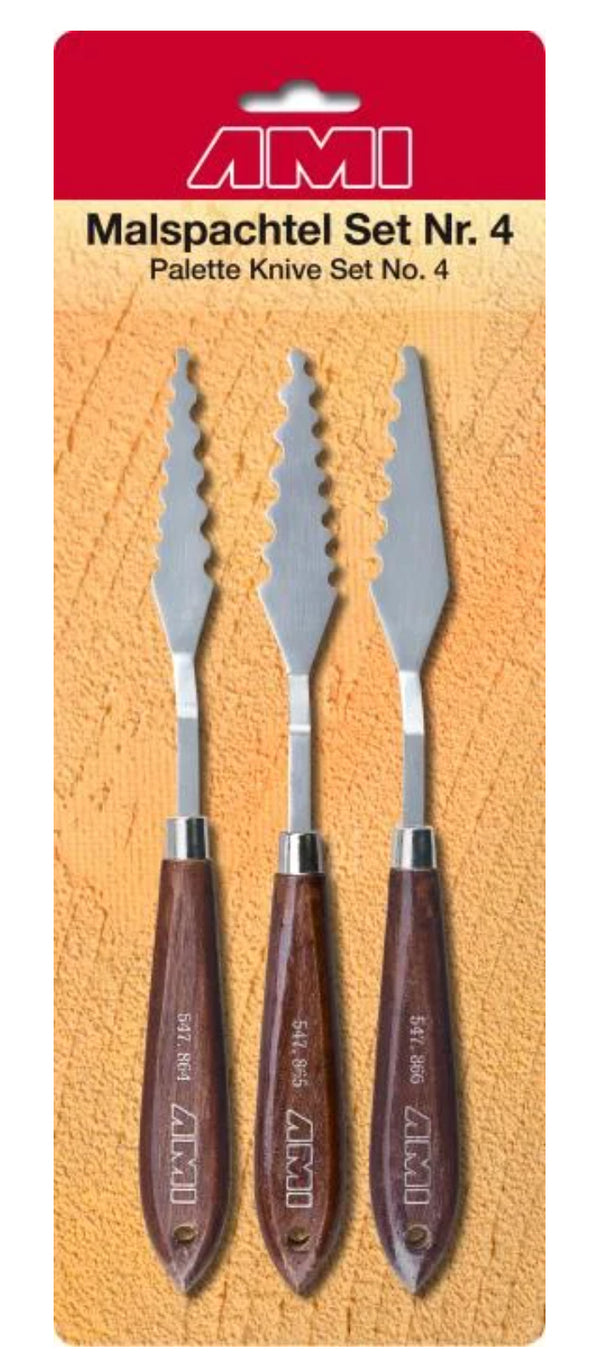 AMI Malspachtel Set Nr.4 Effektspachtel gewellt 21x2,5cm 3 Stück