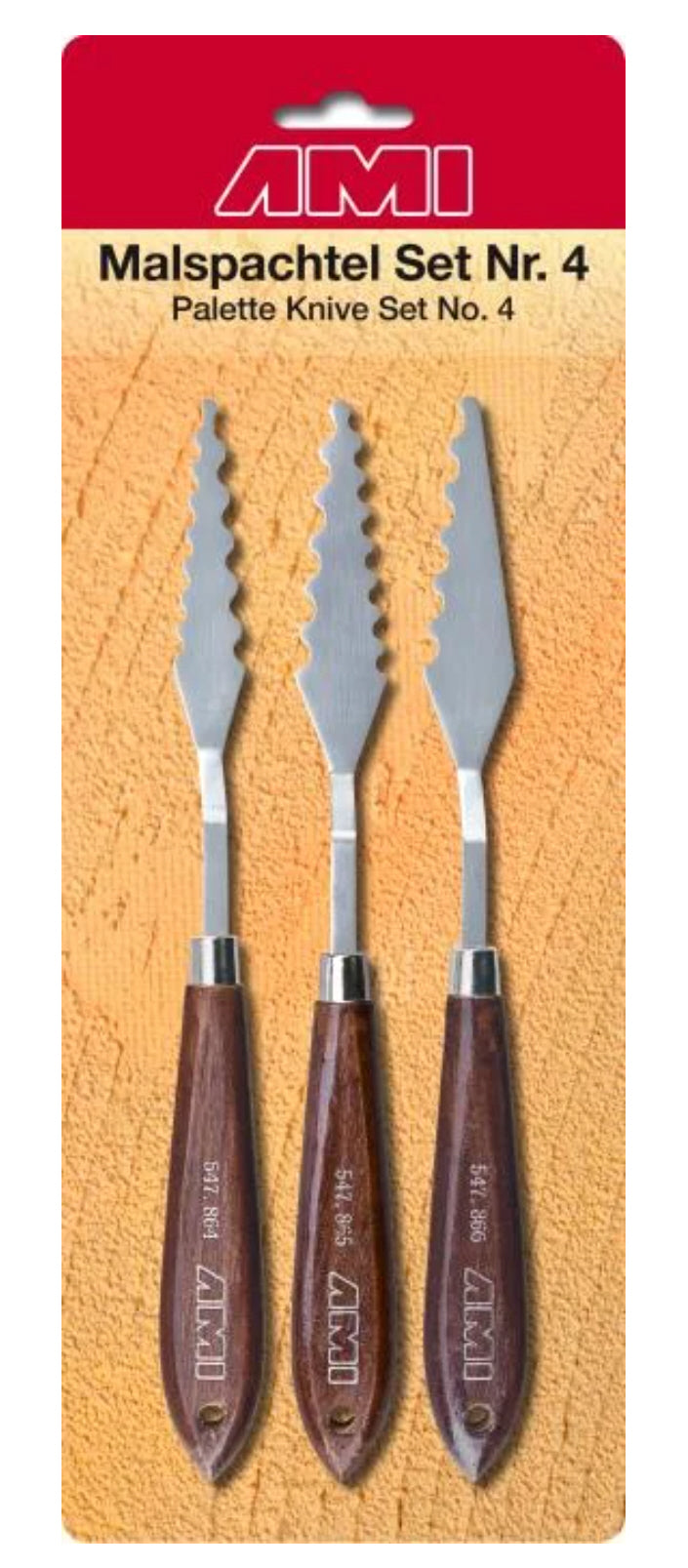 AMI Malspachtel Set Nr.4 Effektspachtel gewellt 21x2,5cm 3 Stück