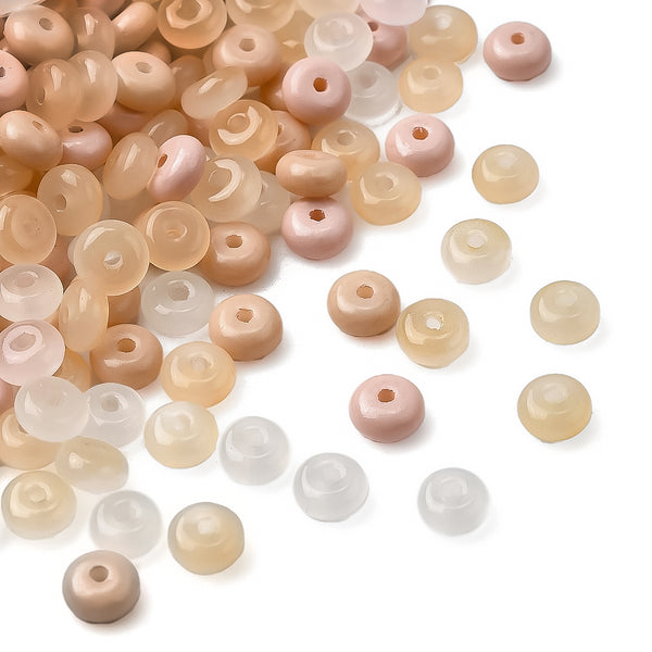 Glasperlen Abacus Jade-Imitation Rondell MIX 6,5x3,5mm 220 Stück / Dose