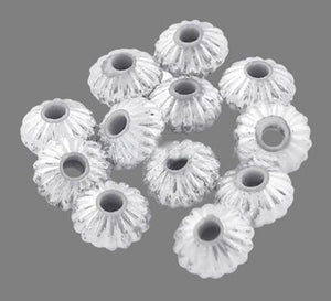 Acryl-Rondellperlen silber gerippt 5x3mm 120 Stk./Dose