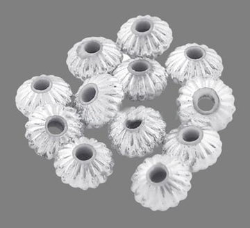 Acryl-Rondellperlen silber gerippt 5x3mm 120 Stk./Dose