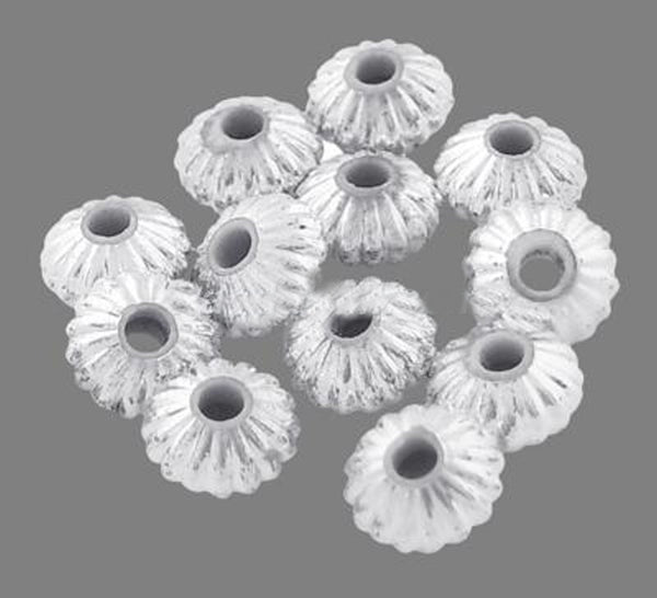 Acryl-Rondellperlen silber gerippt 5x3mm 120 Stk./Dose