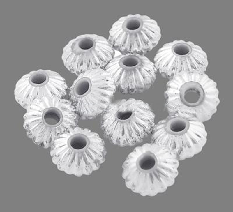 Acryl-Rondellperlen silber gerippt 5x3mm 120 Stk./Dose