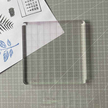 Acryl-Stempelblock transparent mit Raster 10x10cm