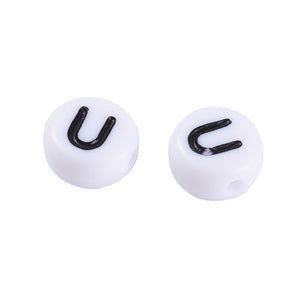 Acryl Buchstabenperlen A-Z weiß 7×4 mm 1488 Perlen in Sortierbox