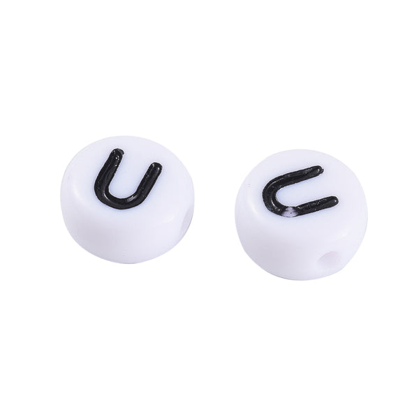 Acryl Buchstabenperlen A-Z weiß 7×4 mm 1488 Perlen in Sortierbox