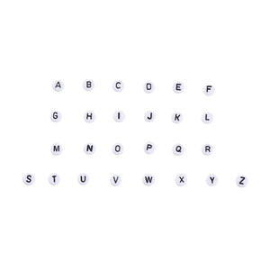 Acryl Buchstabenperlen A-Z weiß 7×4 mm 1488 Perlen in Sortierbox
