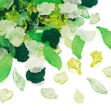 Acrylanhänger Blätter transparent Mix 9 Designs 100 Stück