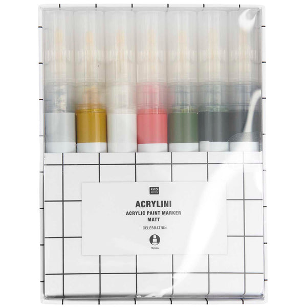 Acrylini Acrylic Painter Marker Matt 3mm Set 7 Stifte / Packung
