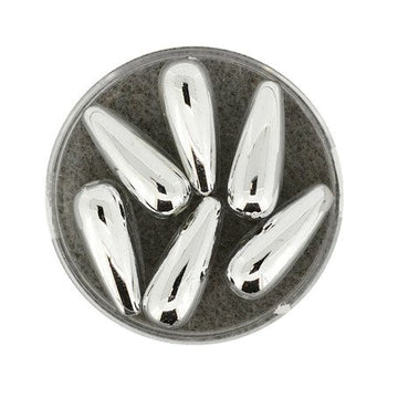 Acrylperle Tropfen metallic silber 8x20mm 6 Stk./Dose