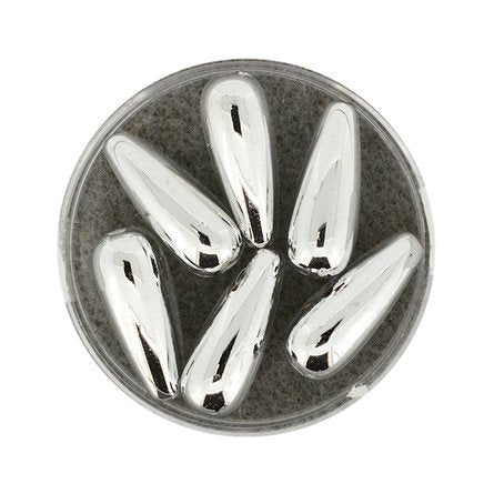 Acrylperle Tropfen metallic silber 8x20mm 6 Stk./Dose