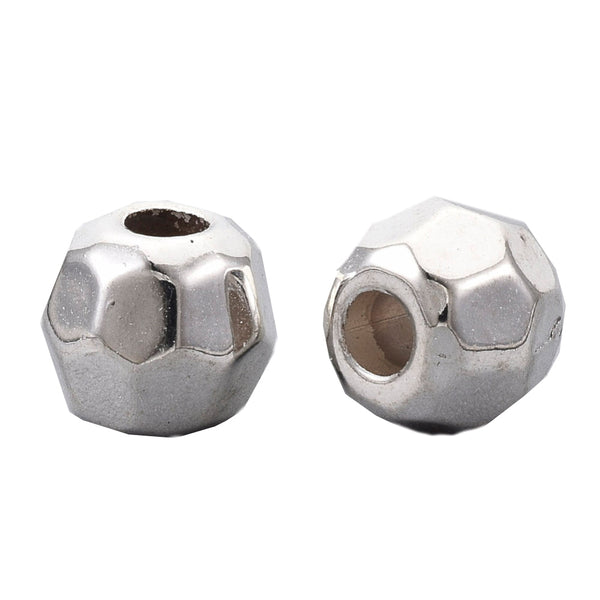 Acrylperle facettiert rund silber 8x7mm 70 Stk./Dose