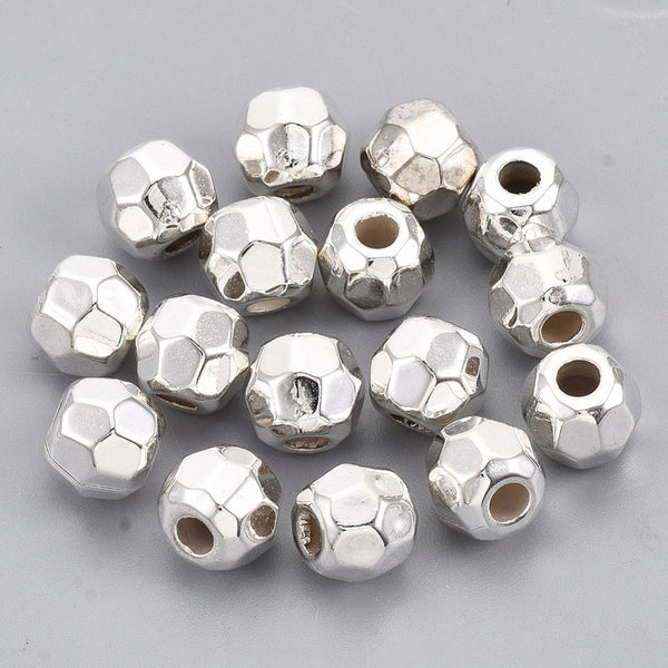 Acrylperle facettiert rund silber 8x7mm 70 Stk./Dose