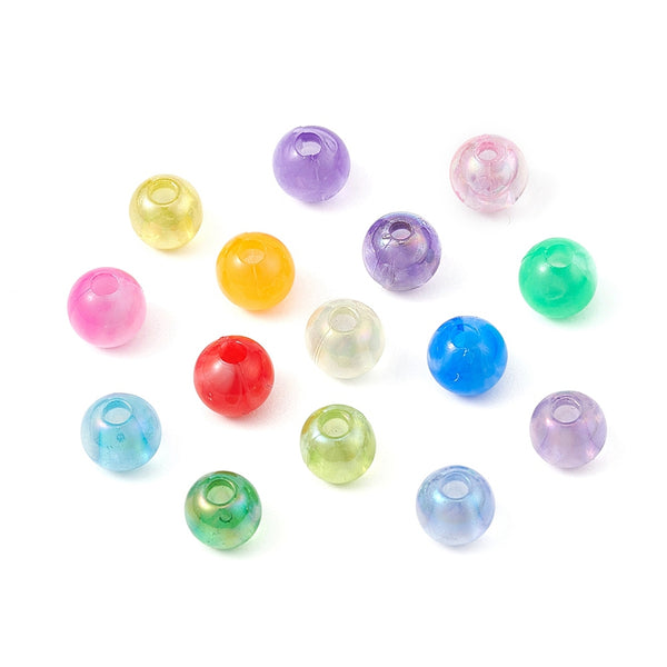 Acrylperlen-Set rund 6mm 15 Farben gemischt 870 Stück