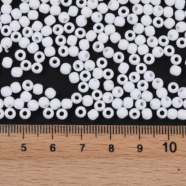 Acrylperlen Uni 4mm Lochbohrung 1,6mm 600 Stück