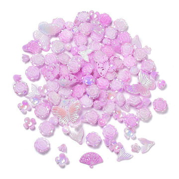 Acrylperlen Set Blumen Schmetterlinge und Fantasie pastell 30g