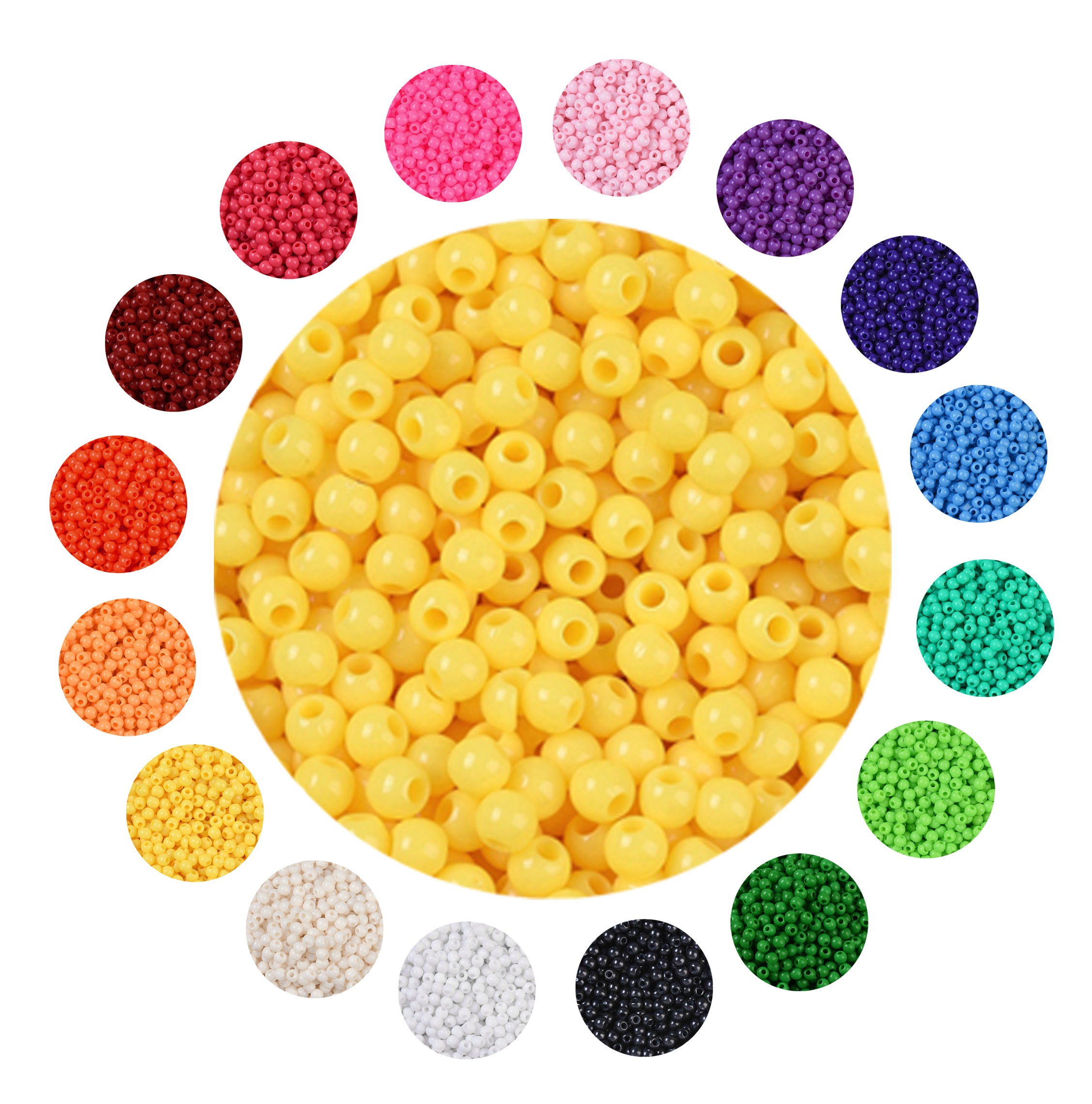 Acrylperlen Uni 4mm Lochbohrung 1,6mm 600 Stück