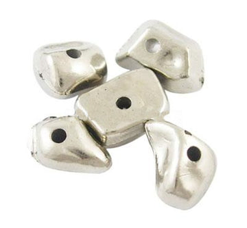 Acrylperlen Nuggets silber unförmig ca. 11x8mm 35 Stück/Dose
