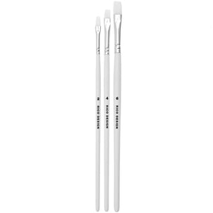 Acrylpinsel Set flach weiß Größen 2, 4 und 6