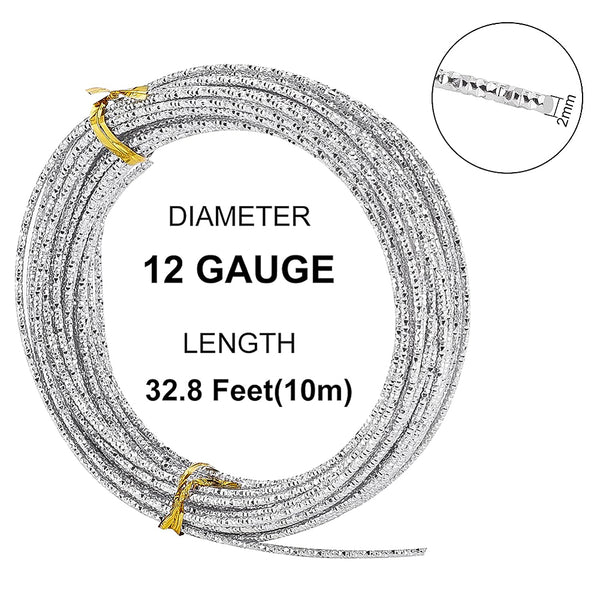 Aludraht 2 mm silberfarben Diamantschliff 10 m