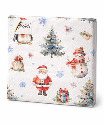 Ambiente Servietten Christmas Trio weiß FSC Mix 33x33cm 20 Stück / Packung