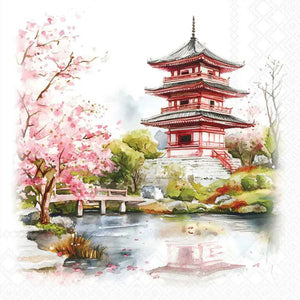 Ambiente Servietten Tempel Kirschblüten FSC Mix 33x33cm 20 Stück / Packung