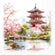 Ambiente Servietten Tempel Kirschblüten FSC Mix 33x33cm 20 Stück / Packung