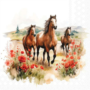 Ambiente Servietten Trotting Horses FSC Mix 33x33cm 20 Stück / Packung
