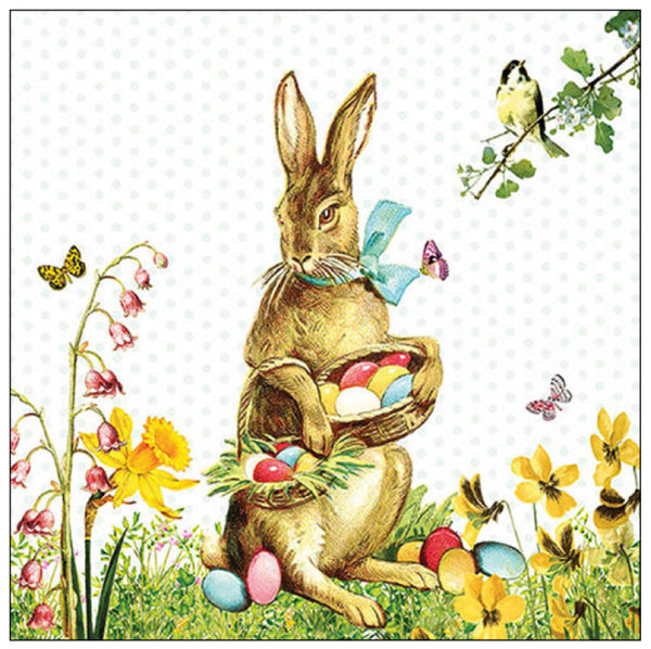 Servietten Vintage Osterhase FSC Mix 20 Stück pro Päckchen 33x33cm