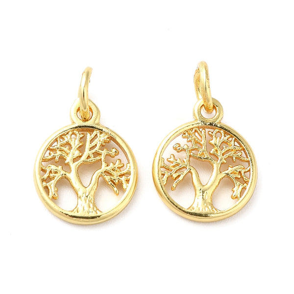 Anhänger Lebensbaum gold/silber 12,5x10x1,5mm 1 Stück