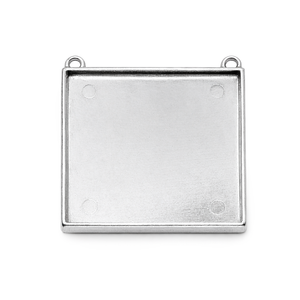 Anhänger Schmuckkessel Quadrat 2 Ösen antiksilber 49mm 1 Stück