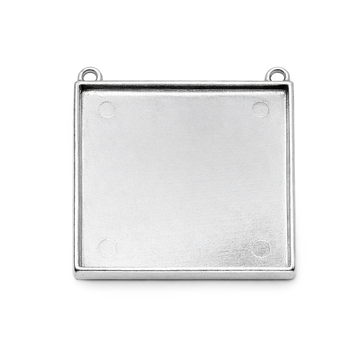 Anhänger Schmuckkessel Quadrat 2 Ösen antiksilber 49mm 1 Stück