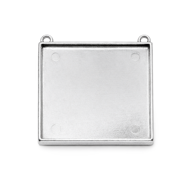 Anhänger Schmuckkessel Quadrat 2 Ösen antiksilber 49mm 1 Stück