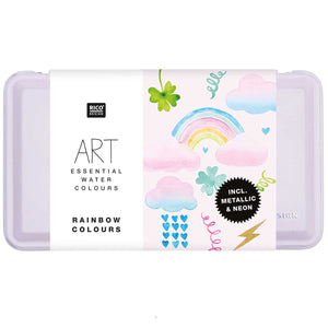 Aquarellfarben Art Essentials Rainbow Colors 12x½ Näpfchen Rico Design Metallkasten