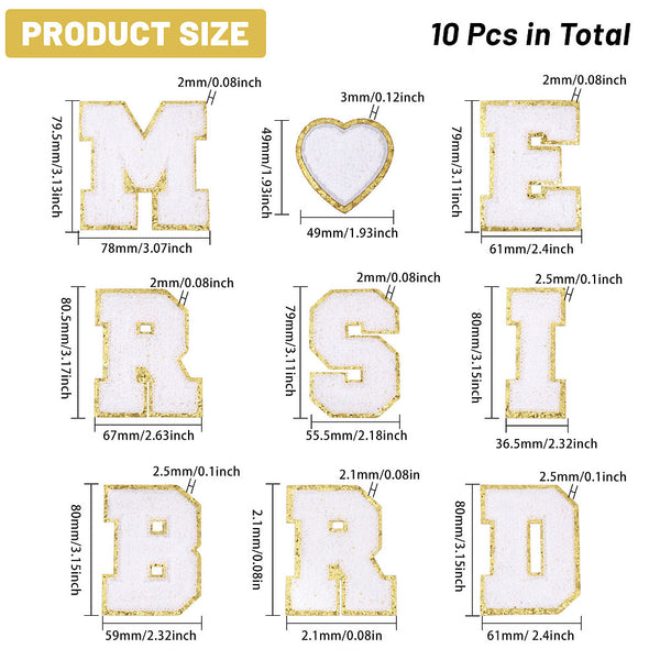 Aufbügel Patches Bride MRS Set 49-80mm 10-teilig