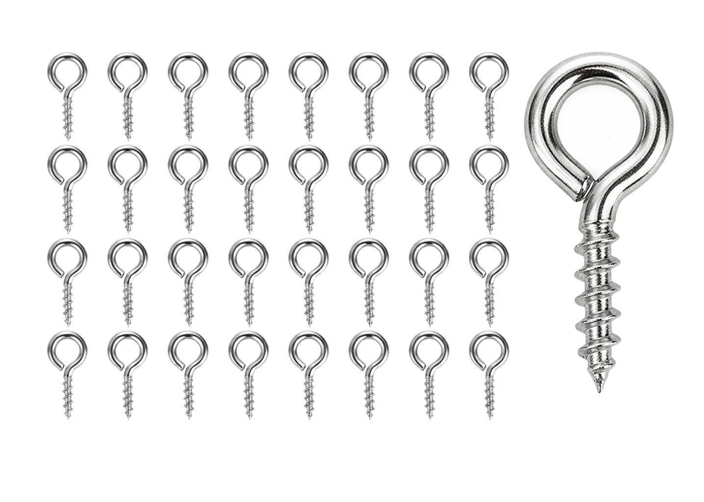 Mini Ringschrauben klein silberfärbig 8x4mm 100 Stück