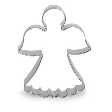 Ausstecher Weihnachtsengel gewelltes Kleid rostfrei Edelstahl 65x50mm