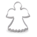 Ausstecher Weihnachtsengel gewelltes Kleid rostfrei Edelstahl 65x50mm