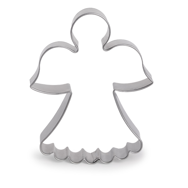 Ausstecher Weihnachtsengel gewelltes Kleid rostfrei Edelstahl 65x50mm
