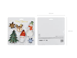 Ausstechformen Frohe Weihnachten Set 5-8,5 x 4,5-13 cm 6 Stück